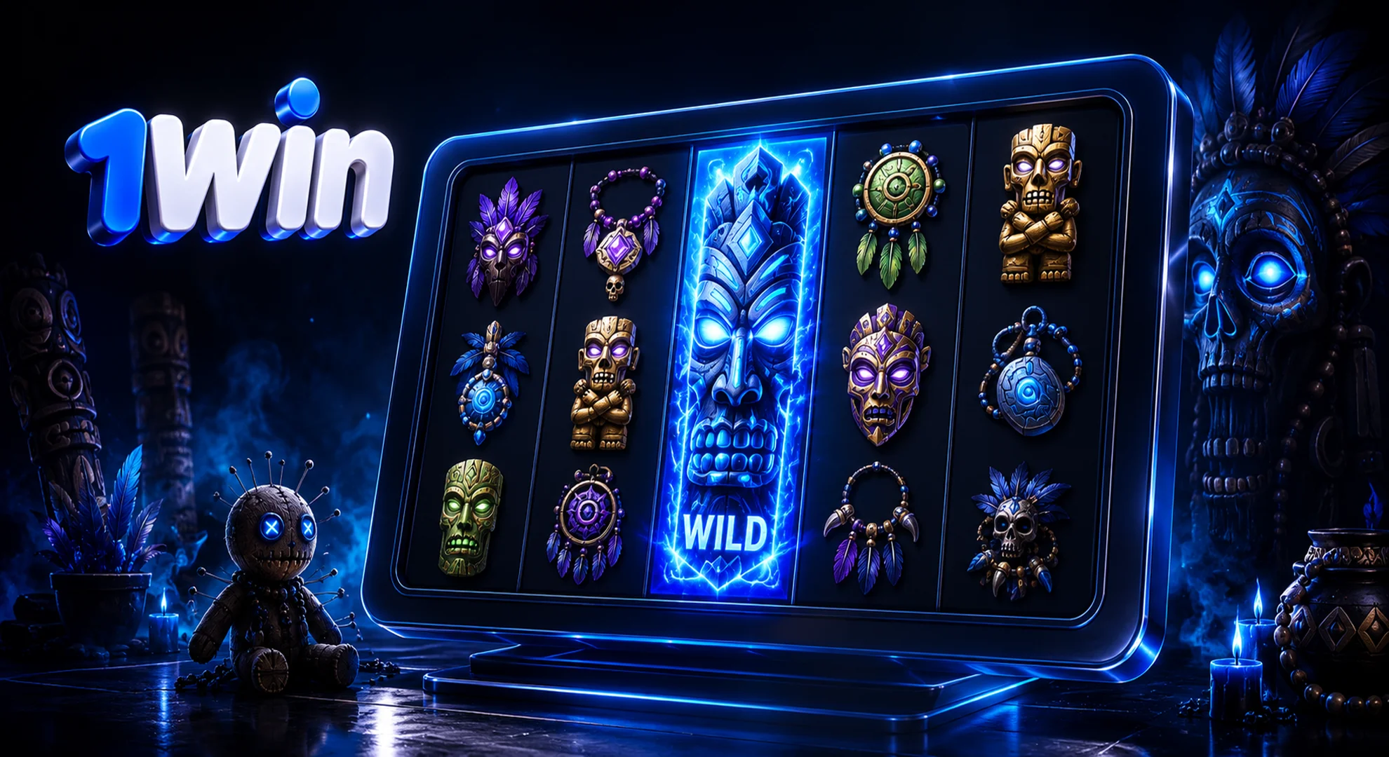 1win official casino Voodoo Charms slot game by Amigo Gaming with expanding wild features