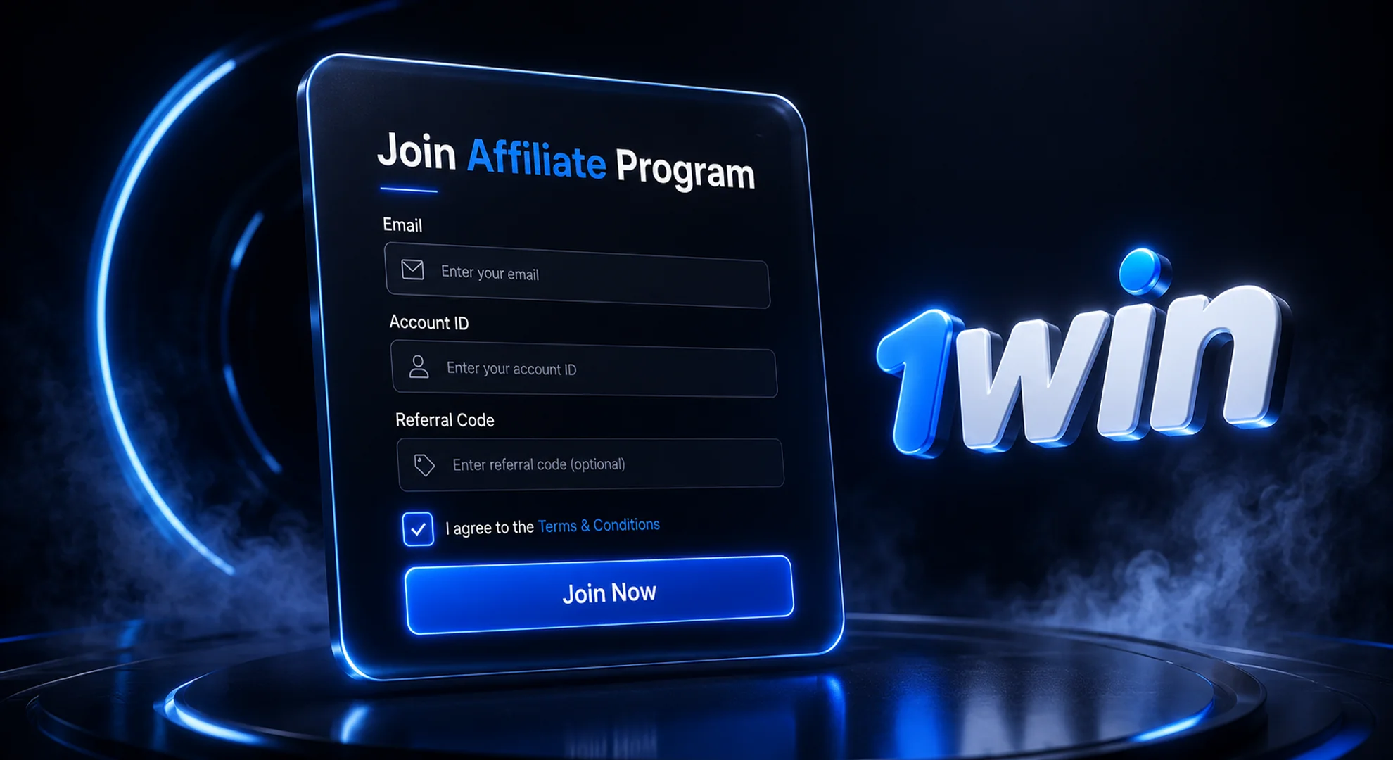 1win India official affiliate program registration and join guide interface